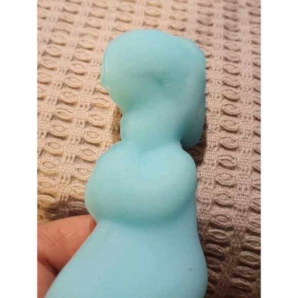 Vintage Blue Satin Fenton Glass Girl Praying Figurine Collectors Item Stickered - Picture 6 of 8